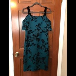 Teal and black dress